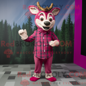 Magenta Deer mascot costume...