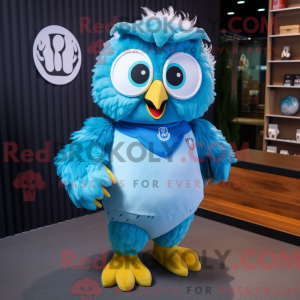 Cyan Owl mascot costume...