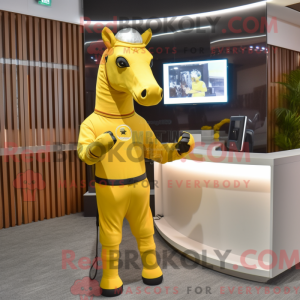 Yellow Horse mascot costume...