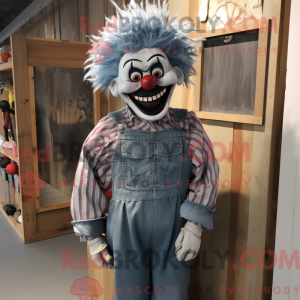 Gray Evil Clown mascot...