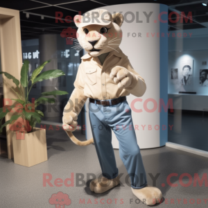 Beige Panther mascot...