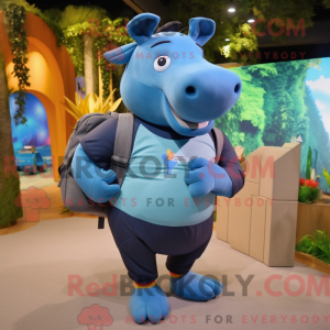 Blue Tapir mascot costume...