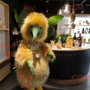Gold Kiwi mascot costume...