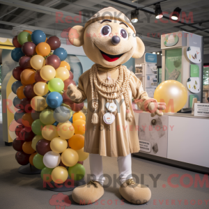 Tan Juggle mascot costume...