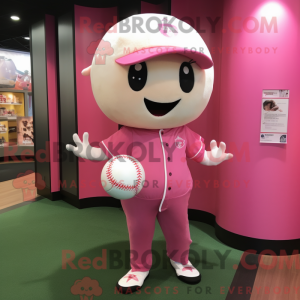 Pink Soccer Ball mascot...