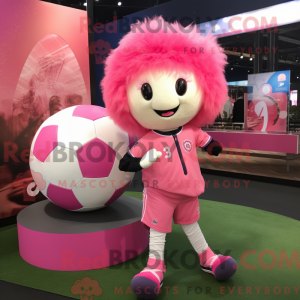 Pink Soccer Ball mascot...