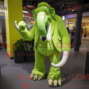Lime Green Mammoth mascot...