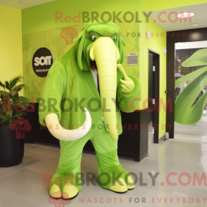 Limegrøn Mammoth maskot...