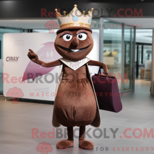 Brown Queen mascot costume...