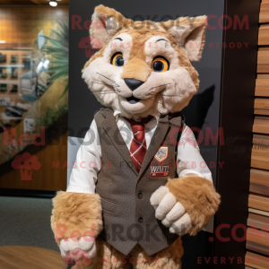 Tan Bobcat maskot kostume...