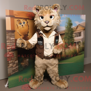 Tan Bobcat mascot costume...