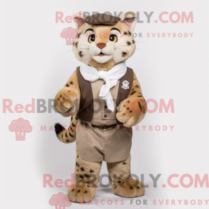 Tan Bobcat maskot kostume...