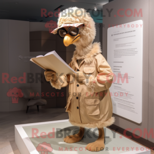Tan Ostrich mascot costume...