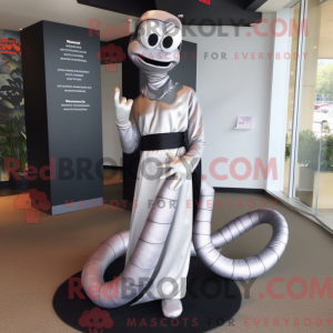 Sølv Snake maskot kostume...