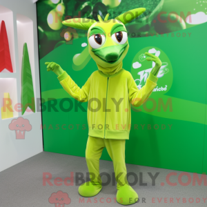Lime Green Gazelle mascot...