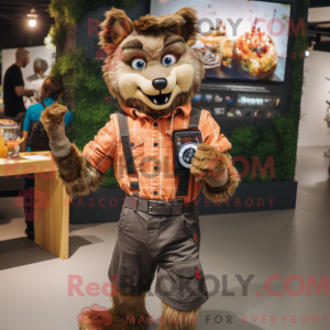 Tan varulv maskot kostume...