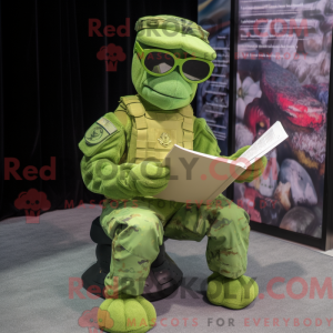 Lime Green Navy Seal mascot...