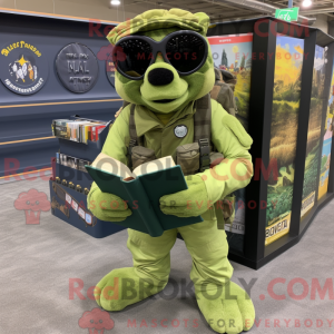 Lime Green Navy Seal mascot...