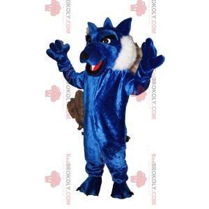 Mascotte blauwe wolf met mooie vacht. Wolf kostuum