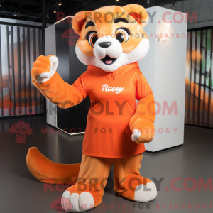 Orange Puma mascot costume...