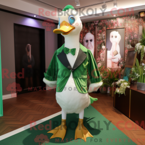 Green Swans mascot costume...