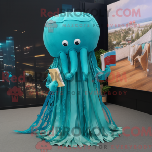 Turquoise Jellyfish mascot...