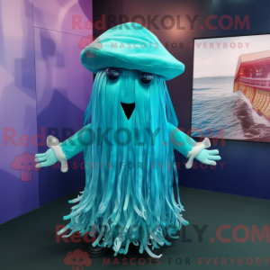 Turquoise Jellyfish mascot...