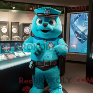 Turquoise Police Officer...