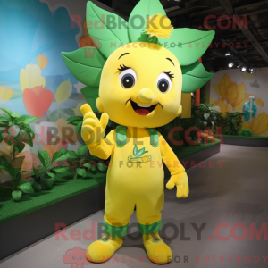 Gul spinat maskot kostume...