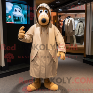 Tan Aglet maskot kostume...