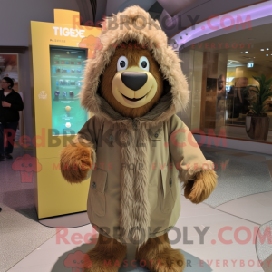 Tan Aglet maskot kostume...