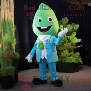 Cyan Radish mascot costume...