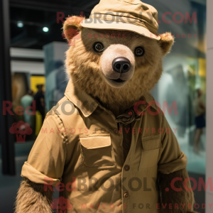 Gold Sloth Bear mascot...