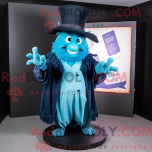 Cyan Hexenhut Maskottchen...