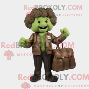 Tan Broccoli maskot kostume...