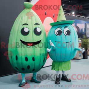 Cyan vannmelon maskot...