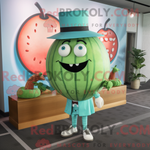 Cyan vannmelon maskot...