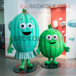 Cyan vannmelon maskot...