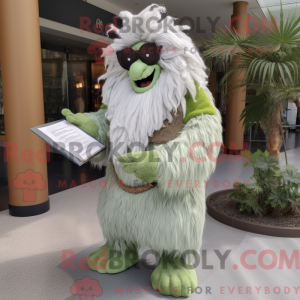 Olive Yeti mascot costume...