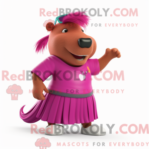 Magenta Capybara maskot...