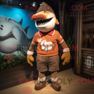 Rust Shark mascot costume...