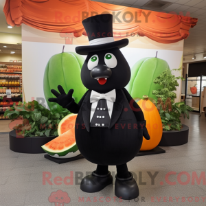 Black Melon mascot costume...