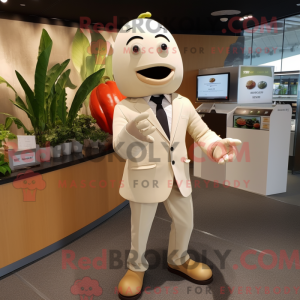 Beige Pepper maskot kostume...