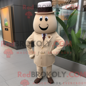 Beige Pepper maskot kostume...