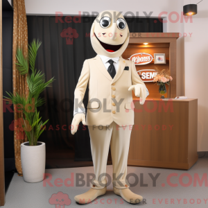 Beige Pepper maskot kostume...