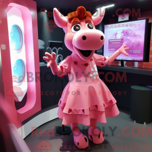 Pink Steak mascot costume...