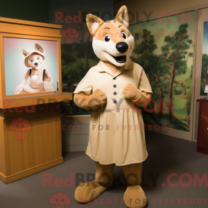 Tan Dingo mascot costume...