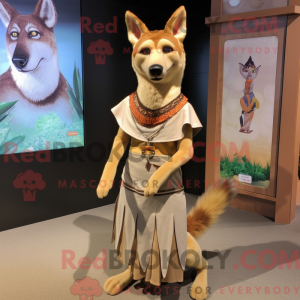 Tan Dingo maskotdraktfigur...