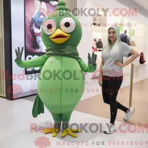 Green Quail mascot costume...