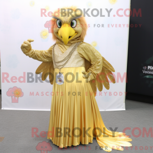 Gold Hawk mascot costume...